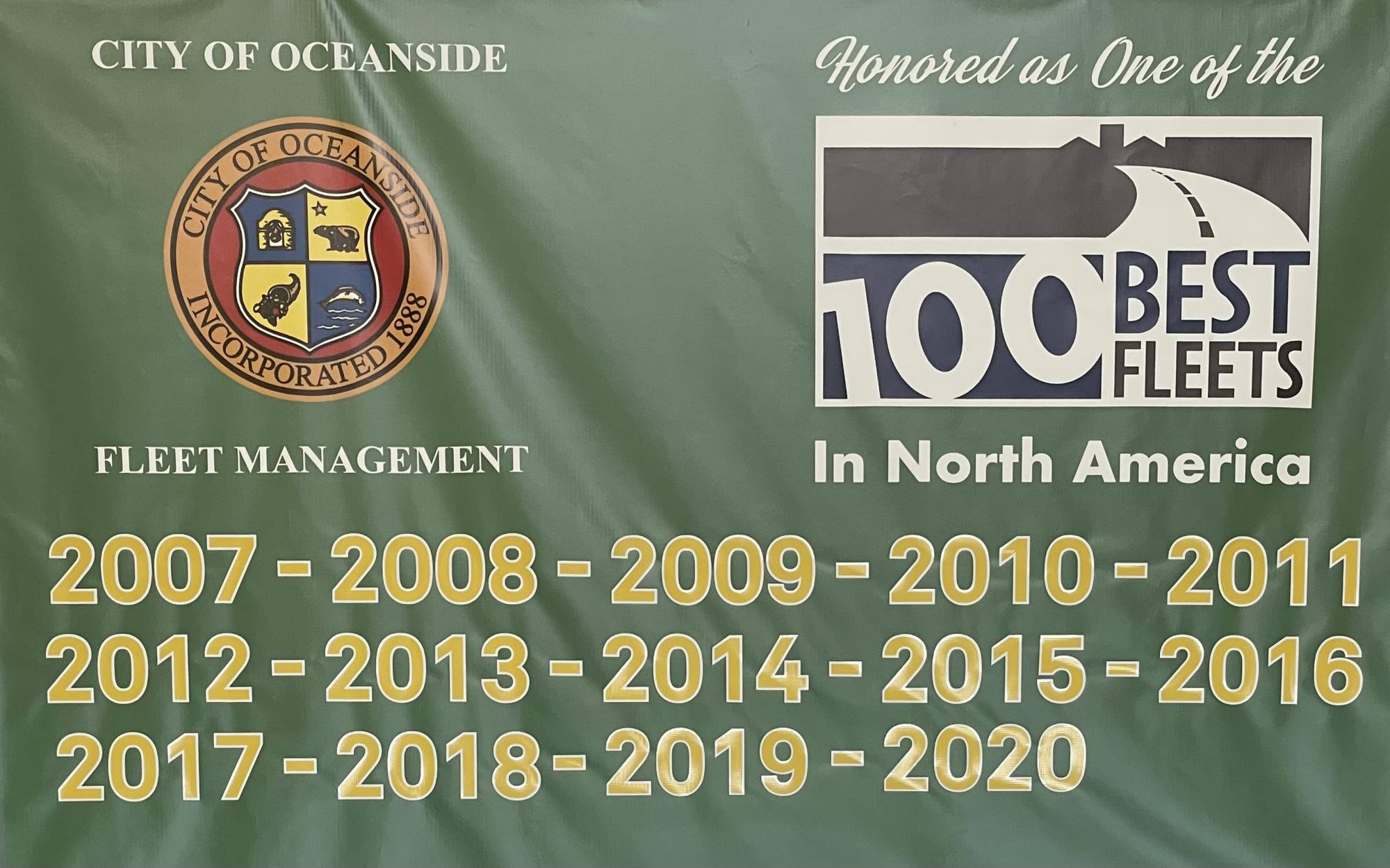 Oceanside Fleet Management honord as one of the 100 Best Fleets in North America 2007-2020